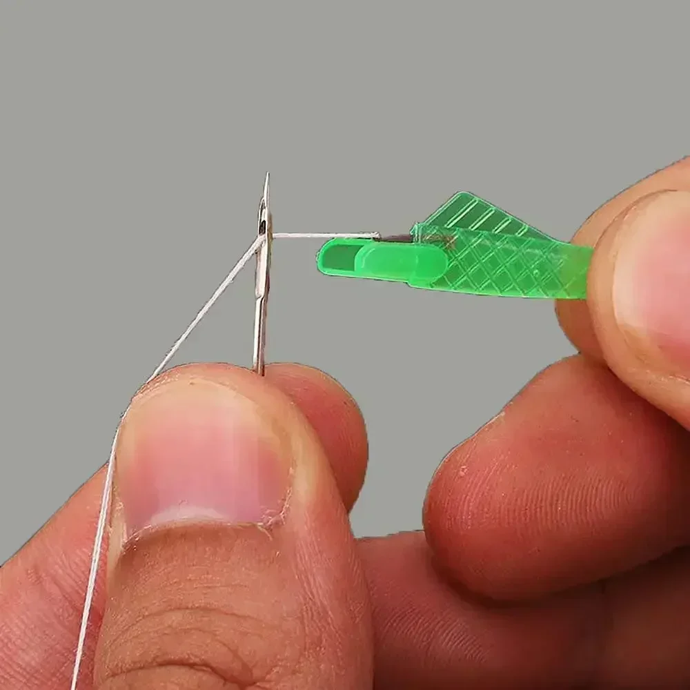 

10pcs Automatic Needle Threader Fish Shape Sewing Tools Green Punch Cell Phone Sewing Thread Device Accessories