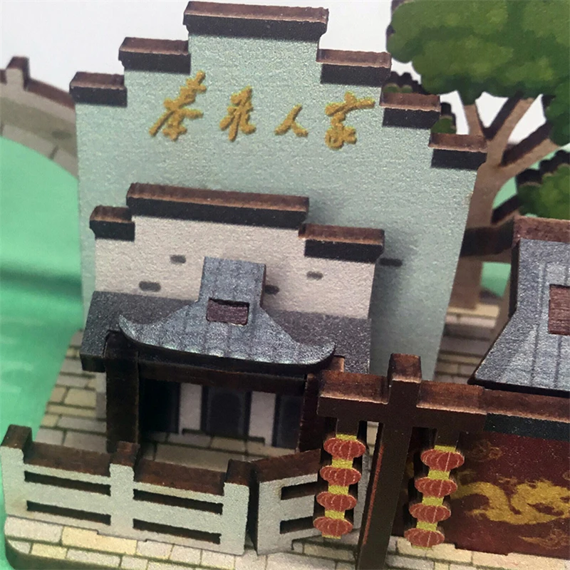 Fai da te 3D in legno Qinhuai River Town Carillon Kit modello in miniatura Puzzle Può spostare per bambini Regali di compleanno Decorazioni per la casa