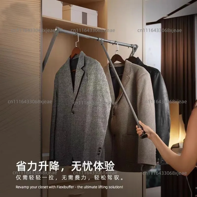 Voice intelligent electric lifting hanger pull-down clothes hanging rod wardrobe automatic clothes hanging device remote control