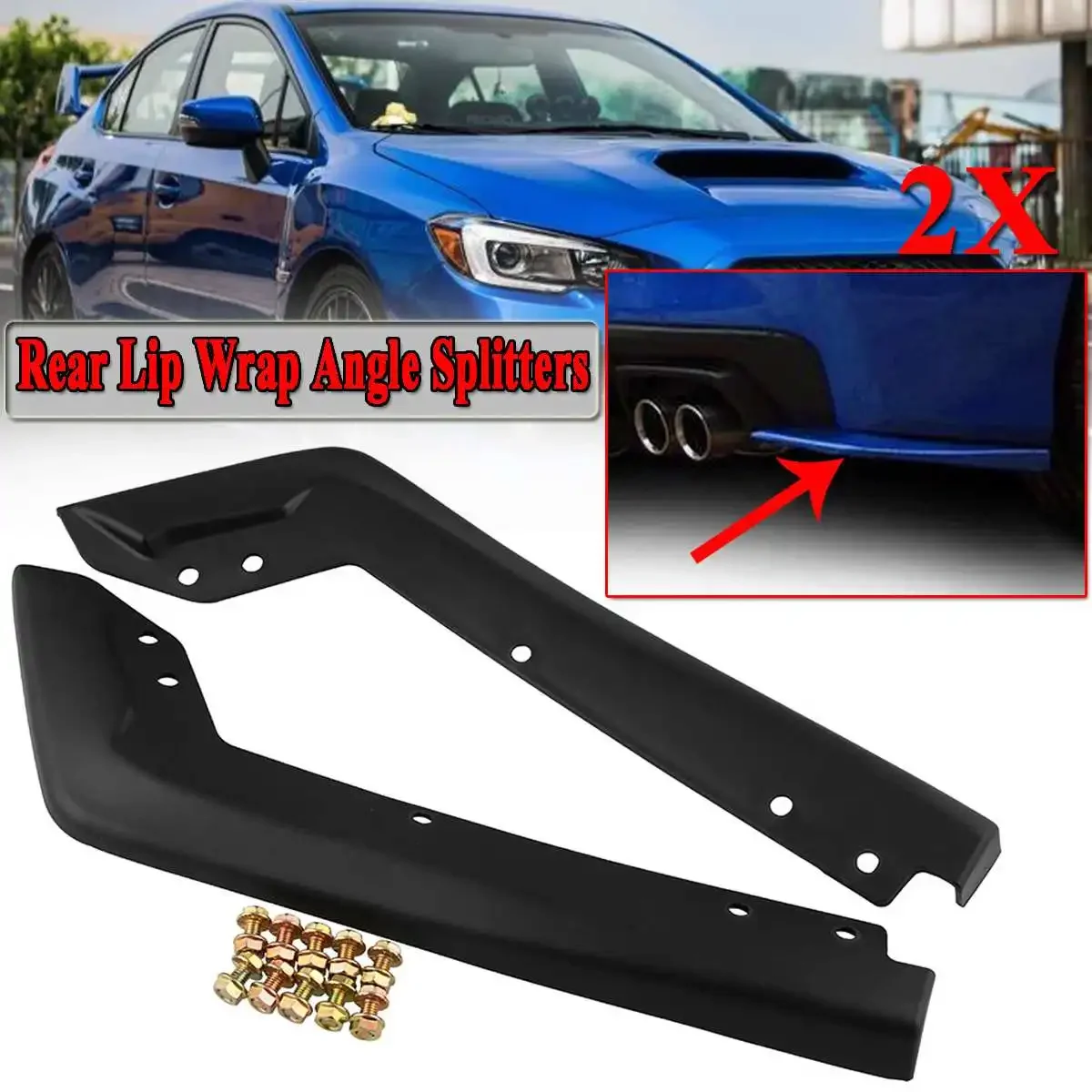 A Pair Car Rear Bumper Splitter Lip Spat Valance Lip Splitters Guard For Subaru Impreza WRX Sti OE Style 2015 2016 2017 2018