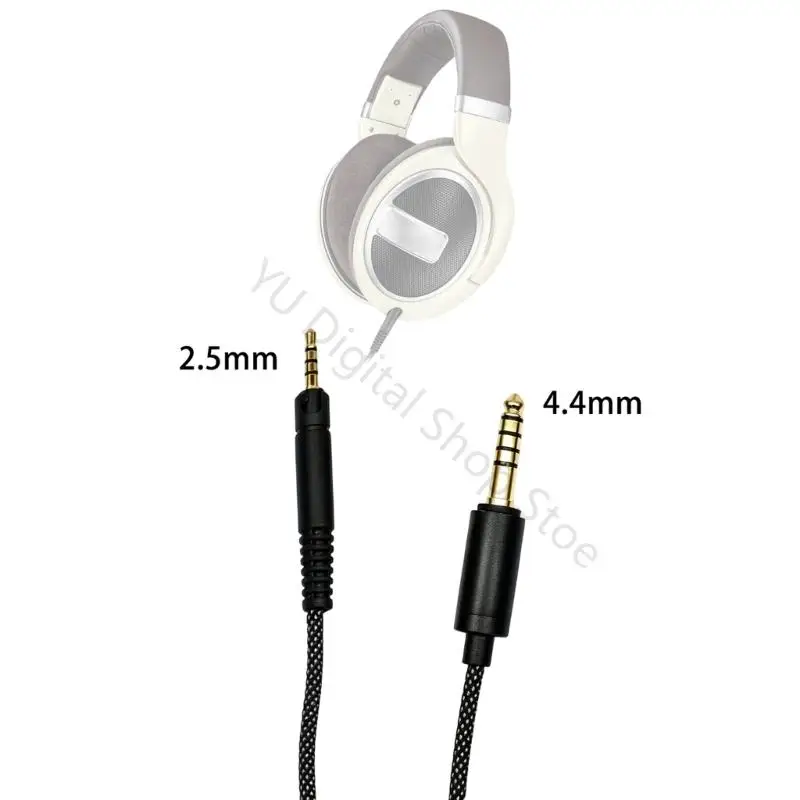 96BA Kopfhörerkabel für HD598/HD599/HD558 Kopfhörerkabel mit 4,4 mm symmetrischem Stecker, schwarzer geflochtener Außenhülle – Detail 9