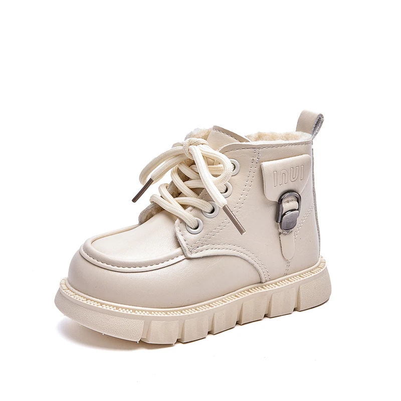 Baby Boys Girls Fleece Lined Riding Boots 2026 New Autumn Winter Kids Non-slip Warm Cotton Boots Thick Plush Short Boots