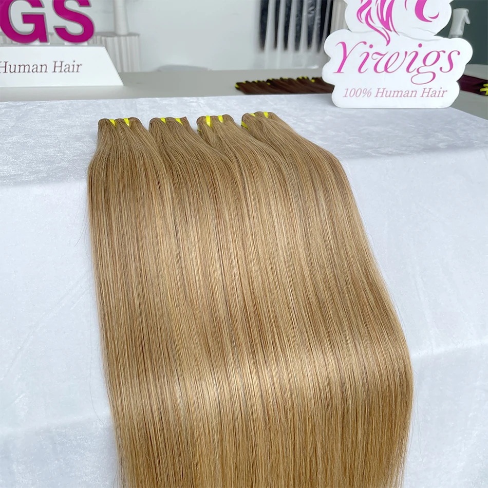 Yiwigs 10A Grade #27 Honey Blonde Colored Straight 100% Raw Human Hair Bundles 10-24 inches Hair Weave Extensions For Women