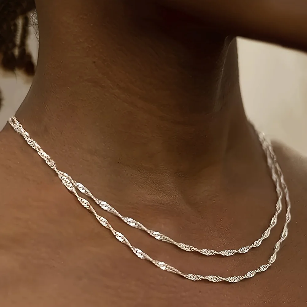 

925 Sterling Silver 40-75cm Chain Necklace, Stylish and Charming Christmas Accessory/Gift Jewelry for Men and Women