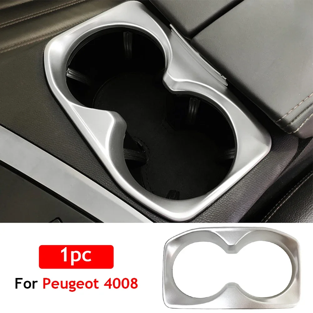 For Peugeot 3008 5008 2017 2018 2019 2020 2021 2022 2023 GT Hybrid Car Rear Row Water Cup Holder Cover Frame Trim Accessories