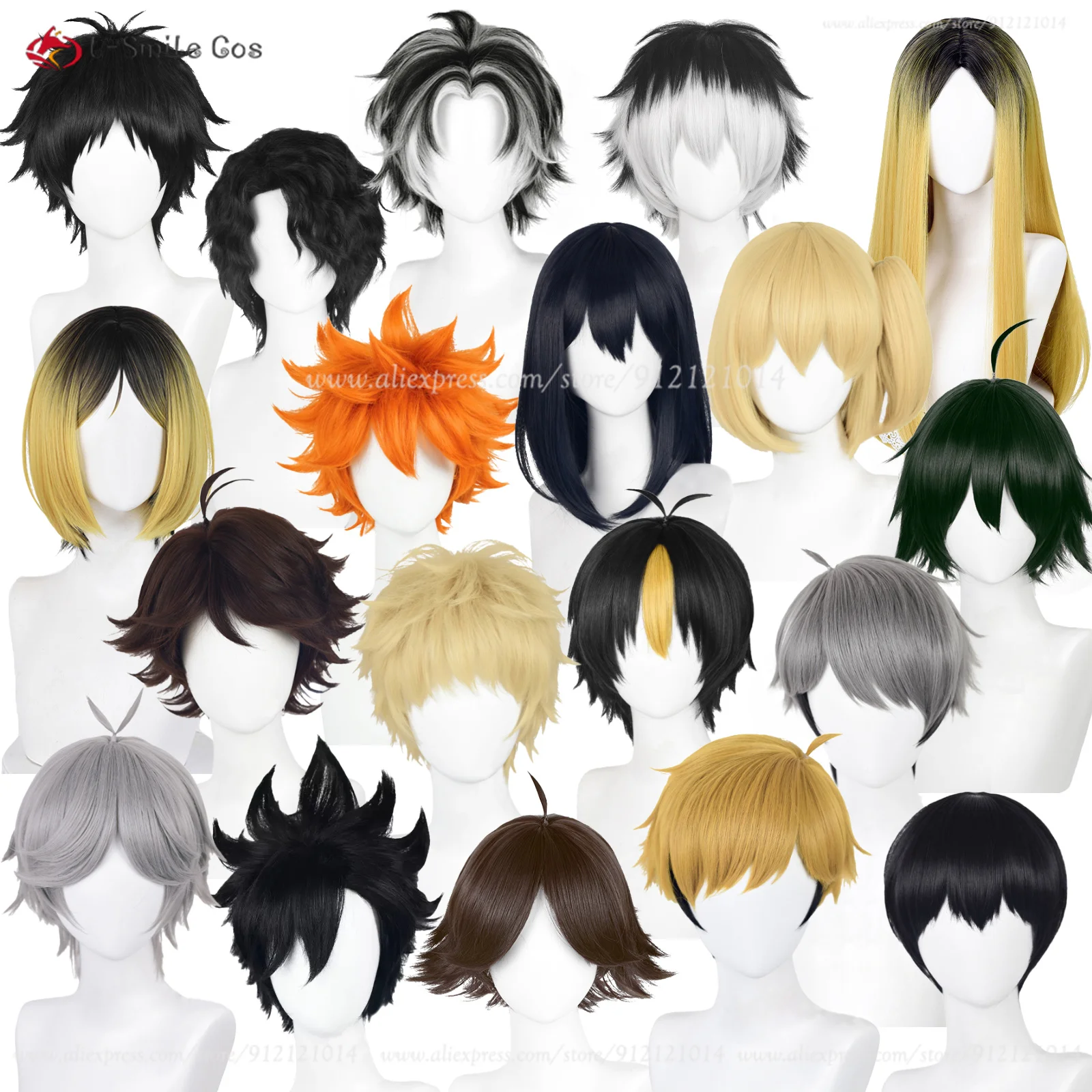 Anime Cosplay Party Wig, Kozume Kenma, Oikawa Tooru, Hinata Shoyo, Kei Tsukishima, Miya Osamu, Atsumu Shimizu, Kiyoko, Alta Qualidade