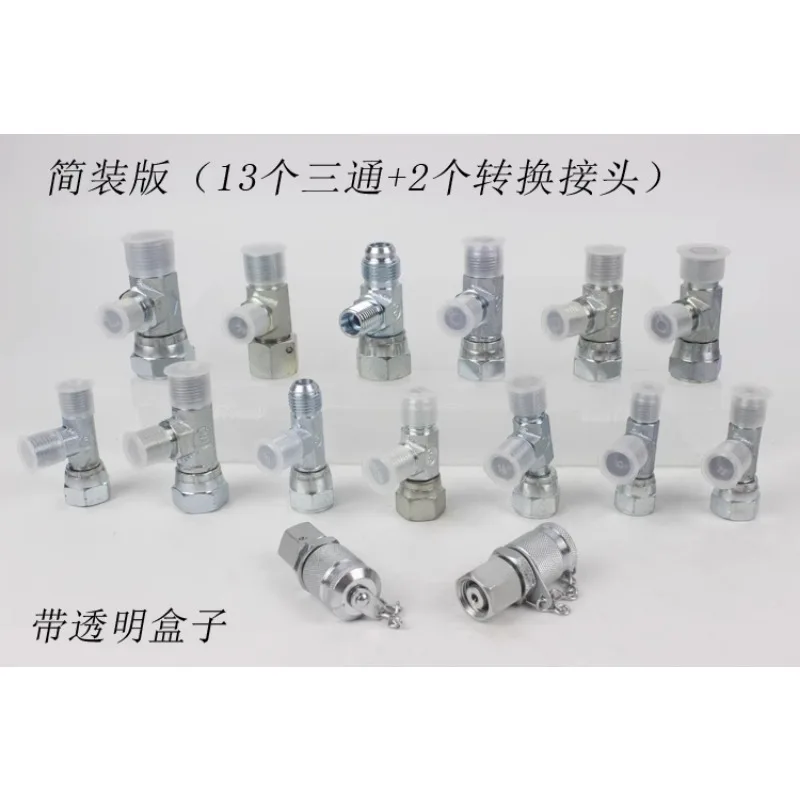 Graafmachine Pilot Pressure Test Tee Joint Pilot Pressure Distribution Valve Cat Quick Connection Hydraulische manometer