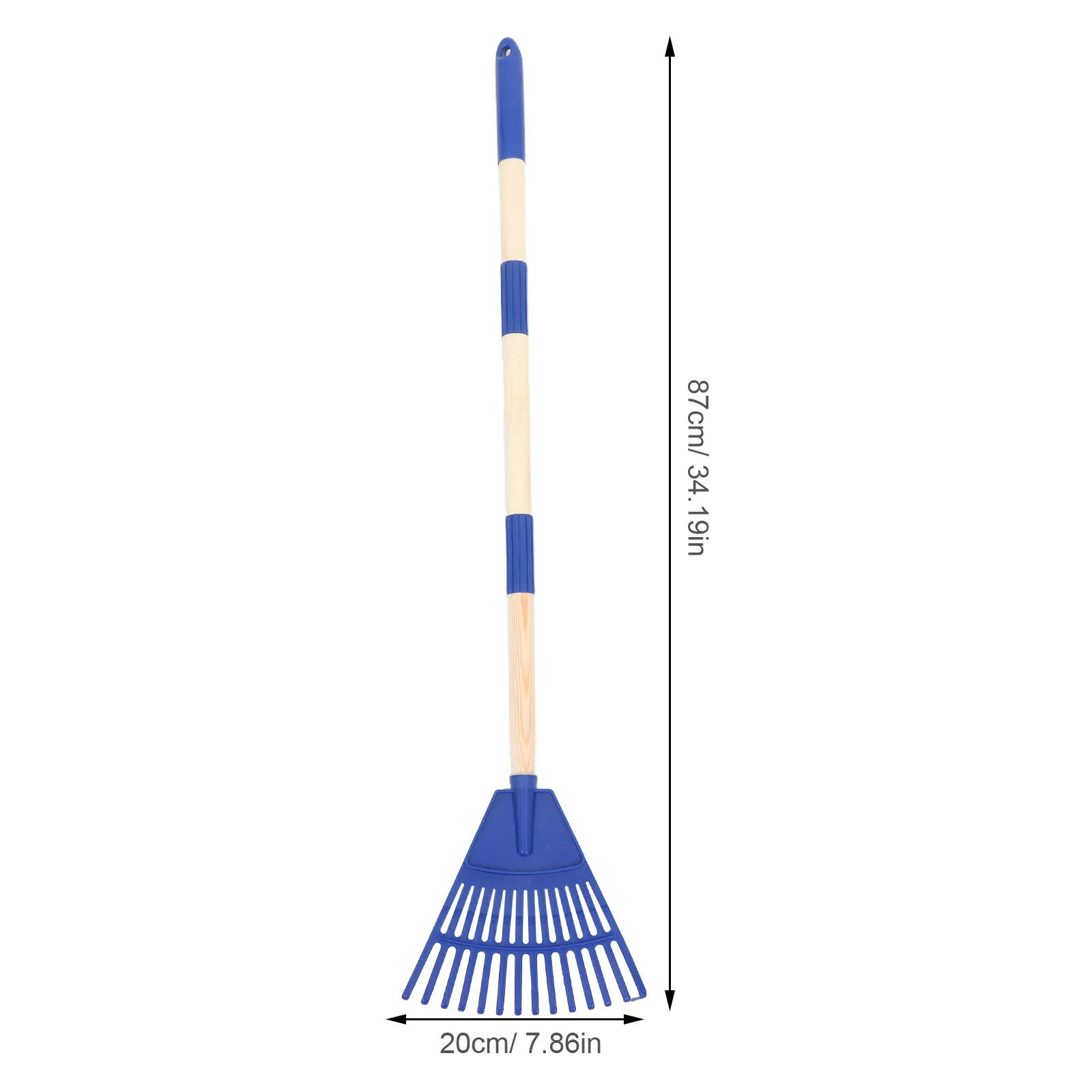 Plastic Garden Rake 14 Curved Teeth Detachable Ergonomic Handle Portable Small Yard Rake for Leaf Cleanup Winter Autumn
