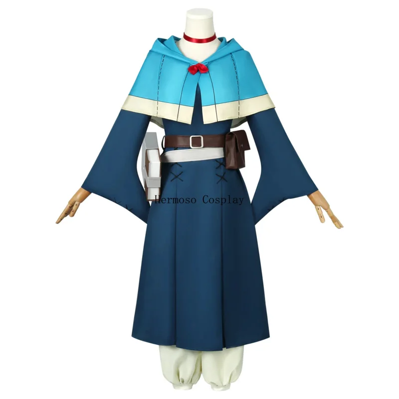 Marcille Donato Cosplay Costume Wig Anime Delicious in Dungeon Dress Uniform Cloak Bag Book Headwear Elven Mage Halloween Suit