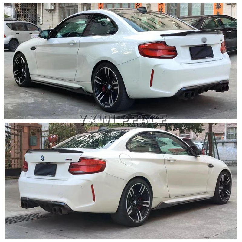 For BMW F22 M235i F87 M2 2014 15 16 2017 2018 2019 ABS Material Unpainted Color Rear Trunk Lip Spoiler Car Rear Wing Decoration