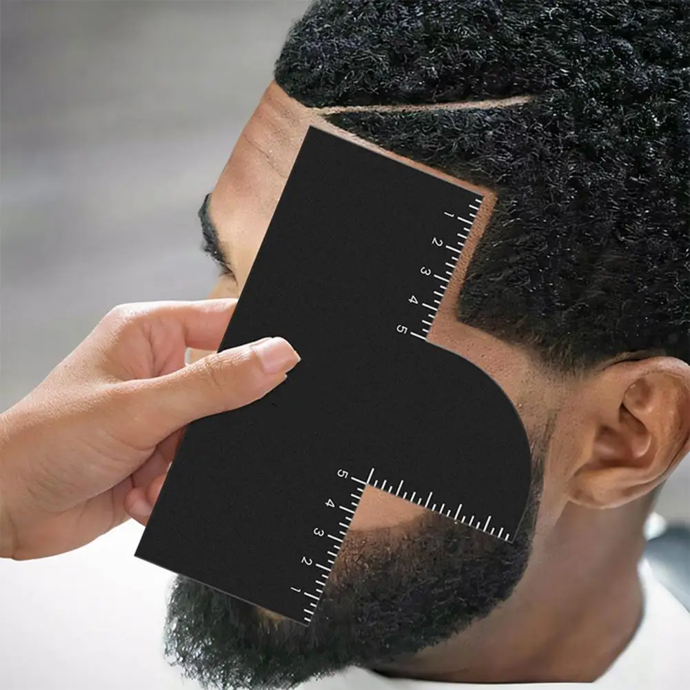 1/2Pcs Men Hair Styling Template Barber Haircut Card with Measurement Indicator Men Hairline Beard Lineup Guide Haircut Template