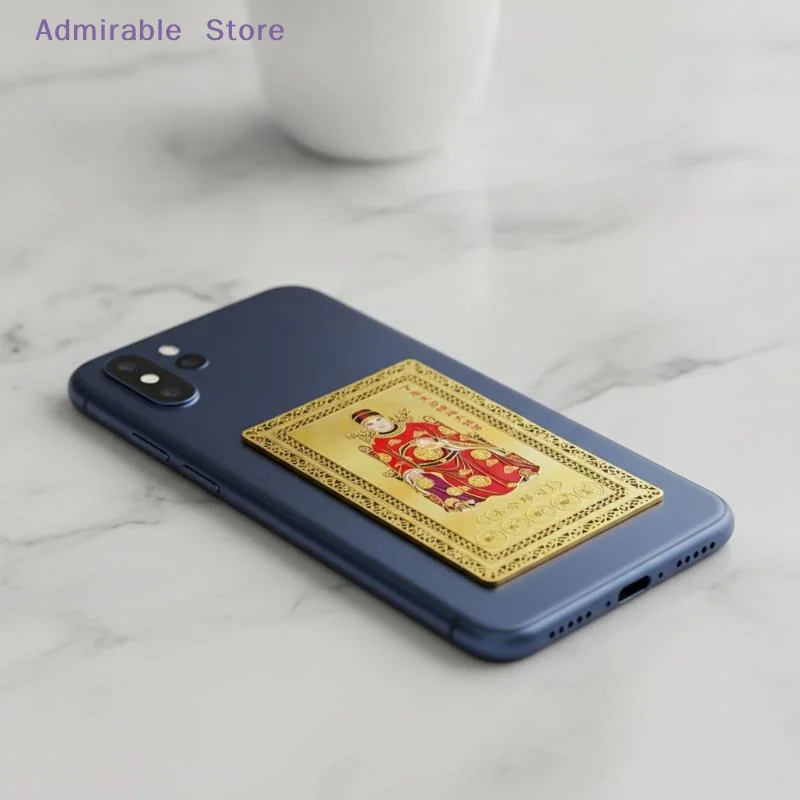 wGold Foil Tai Sui Card Exquisite Embossed Print Good Luck Blessing Pocket Size Feng Shui Talisman for Travel Carry Use