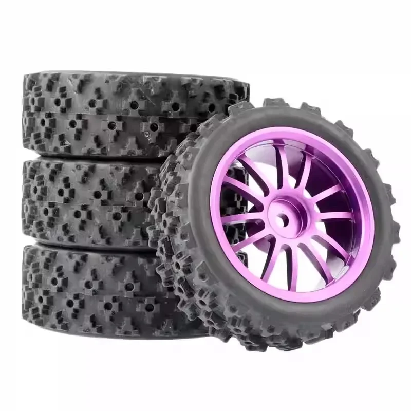 1/10 RC Racing Car Wheels Rally Tyre & On Road Tires 12mm Hex for Tamiya XV01 XV02 TA06 TT01 TT02 PTG2 144001 A959 HPI