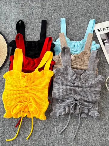 슬림핏 니트 베스트 여성용 봄철 슬림핏 얇은 길이 단색 패셔너블한 스타일리시한 슬림핏 니트 베스트 니트 베스트