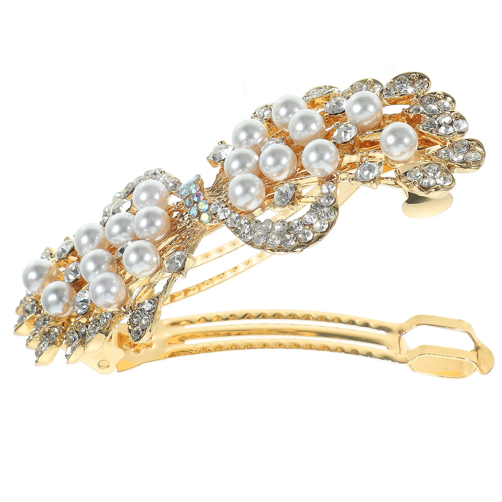 مشبك شعر نسائي لؤلؤي دبوس شعر ربيعي كبير دبوس شعر معدني قوي إكسسوار عتيق لتسريحات شعر أعياد الميلاد وحفلات الزفاف