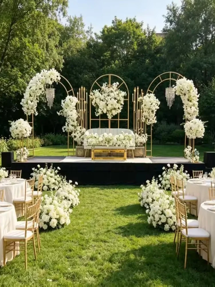 1-3 Stück Hochzeitskulissen: Bühnenbogen, Hintergrundgitter, neue Hochzeitsdekorationen, schmiedeeiserner Kombinationsbogen – Detail 4