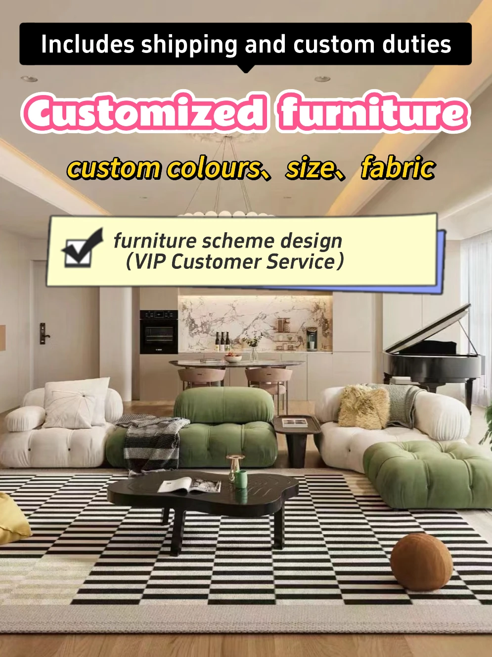 

Customized Villa Furniture Custom Size Fabric Colour Variety Of Style Whole house furniture matching scheme design Door To Door