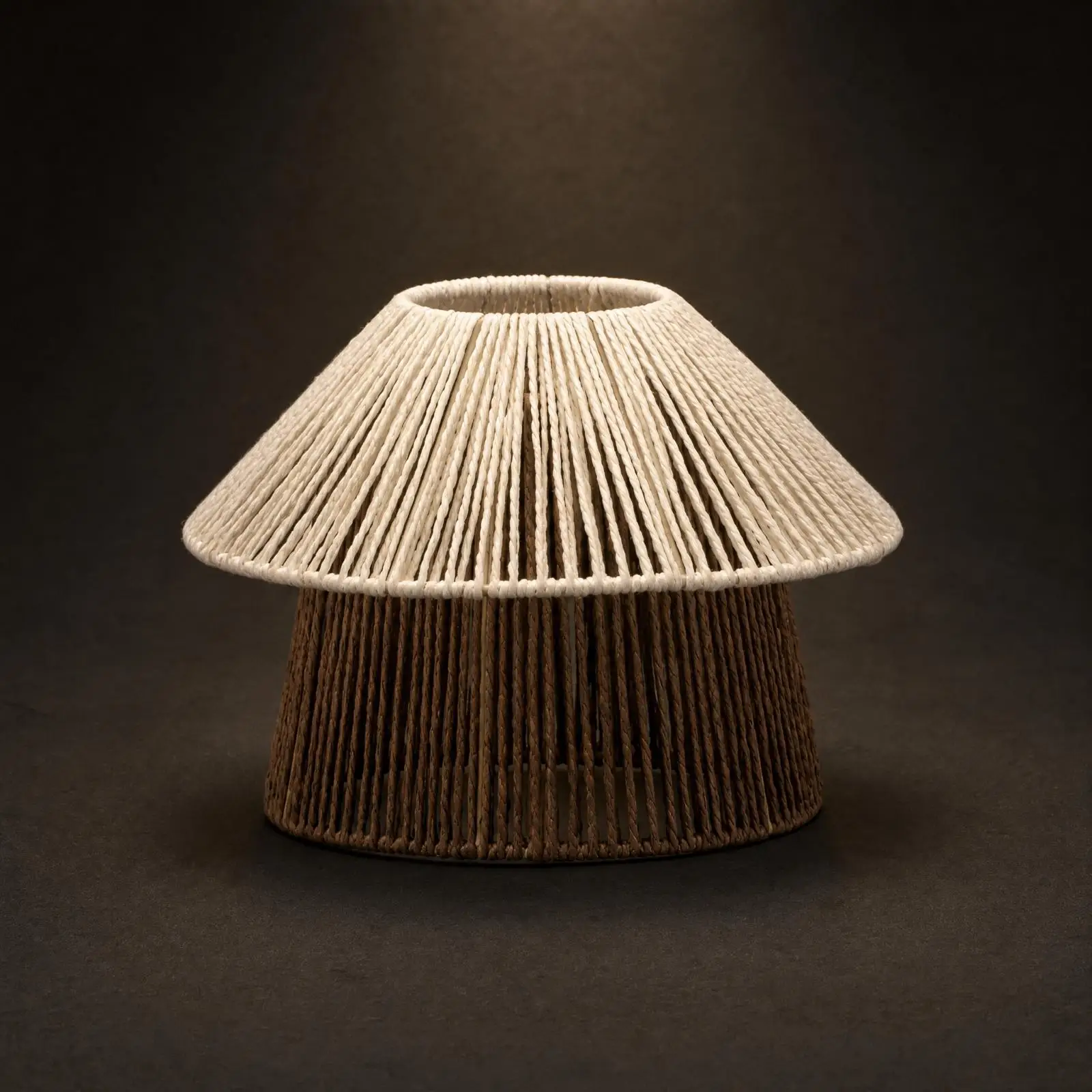 Handmade Woven Lampshade Cover with Open Cord Design for Hanging Ceiling Lamp Fixture