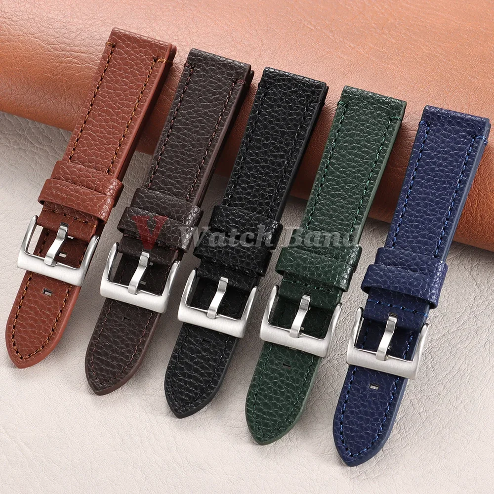 18mm 20mm 22mm 24mm Echtes Kalbsleder Uhrenarmbänder Universelles Braunes Armband für Herren und Damen Ersatz-Uhrenarmbänder mit Metallschnalle – Detail 7