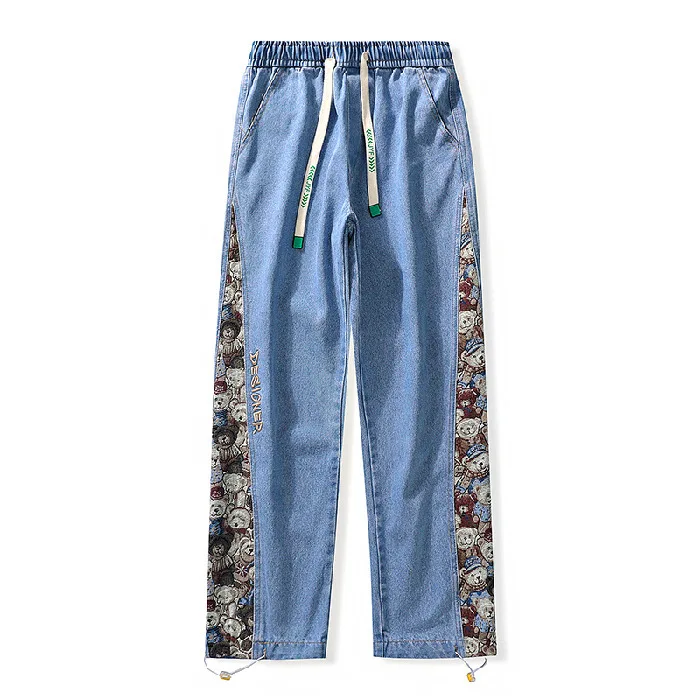 Uomo Plus Size 8XL pantaloni da jogging neri pantaloni larghi in Denim pantaloni Casual in cotone elasticizzato