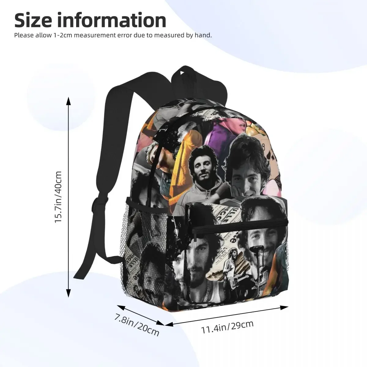 Bruce Springsteen Student Backpack School Bag Hiking Travel Daypack for Men Women Fashion Bookbag Shoulder Bags