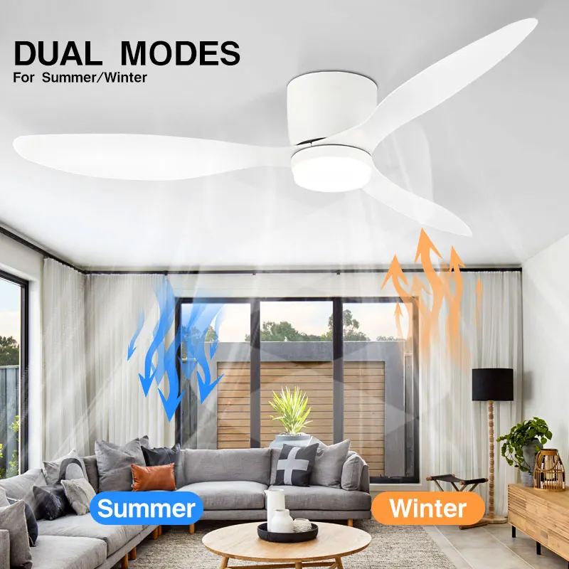 Modern Ceiling Fans Lights with LED Light DC Motor for Bedroom 42/52inch Ceiling Lamps With Remote Control 6 Wind Speeds Timing