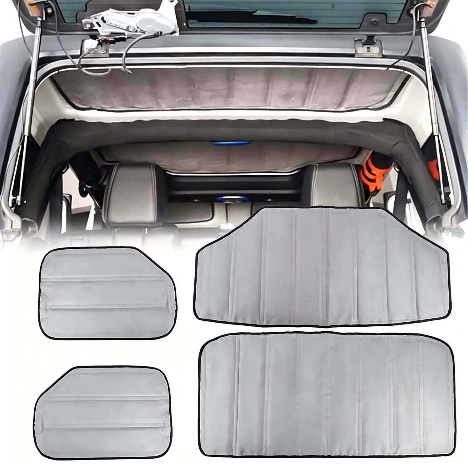 Hardtop Roof Heat Insulation Sound Deadener Cotton For 2011-2018 Jeep Wrangler JK 4 Doors Thermal Noise Reduction Headliner Pad
