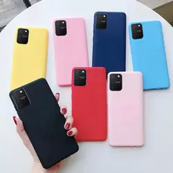 Matte Case For Samsung Galaxy S10 lite S20 Ultra S7 Edge S8 S9 S10e Note 8 9 10 Plus A10 A20 A50 A70 Solid Silicon Cover Case