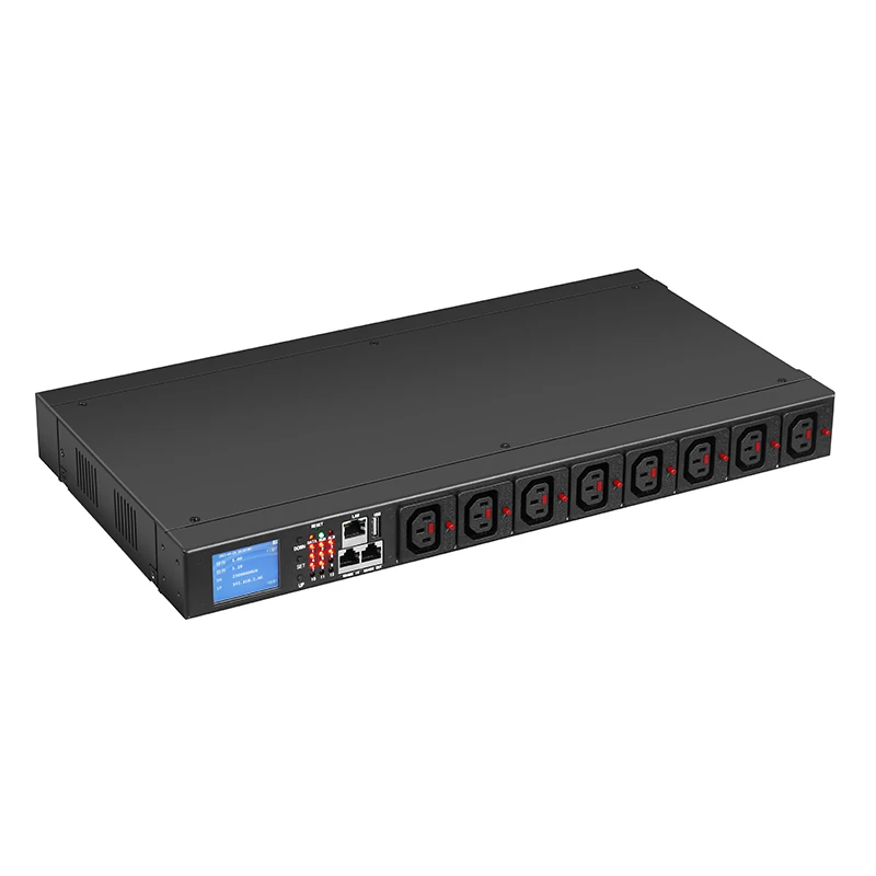 SNMP/Web Controlled 8-Port PDU Smart Lockable IEC C13 Hydraulic Magnetic Switch Real-Time Current Power Distribution Equipment