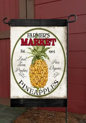 Farmers Market Pineapples  Garden Flag * Top quality * Double Sided