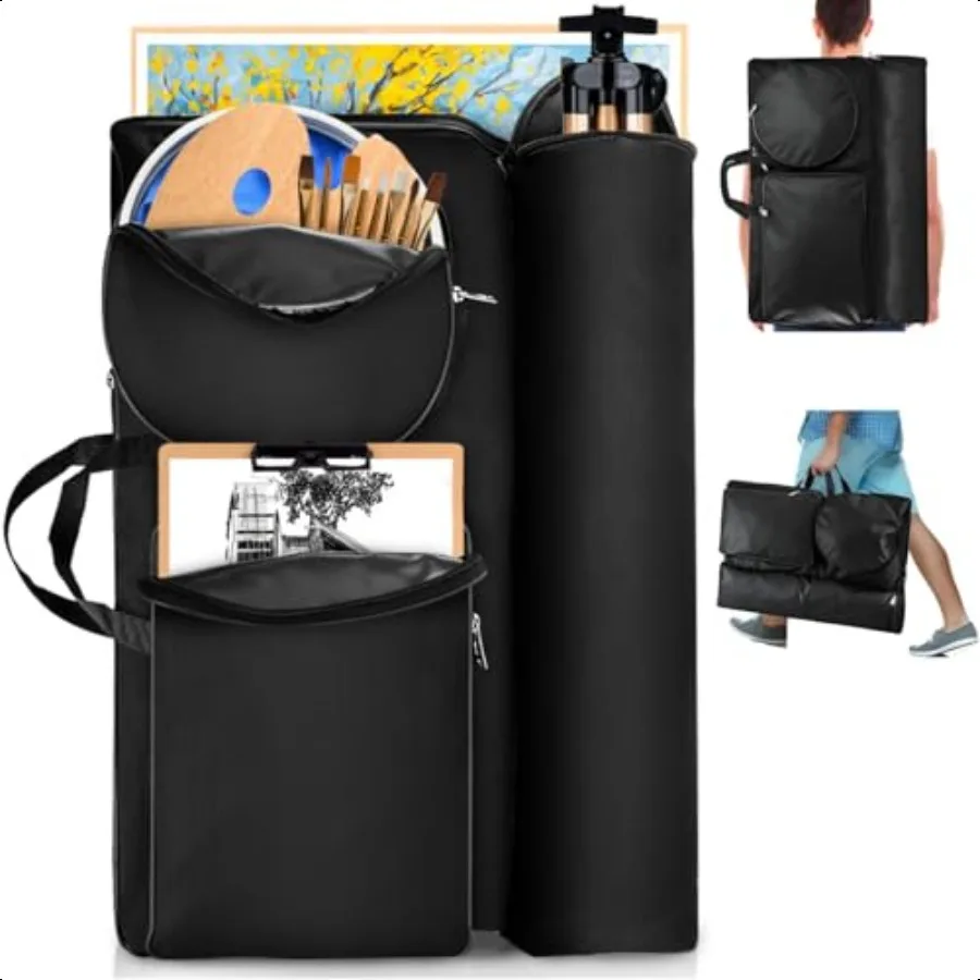 

Art Portfolio Backpack Large 24''L x 18''W Art plies Portfolio Case with Handle Heavy Duty Waterproof Artist Carrying Canvas Ba