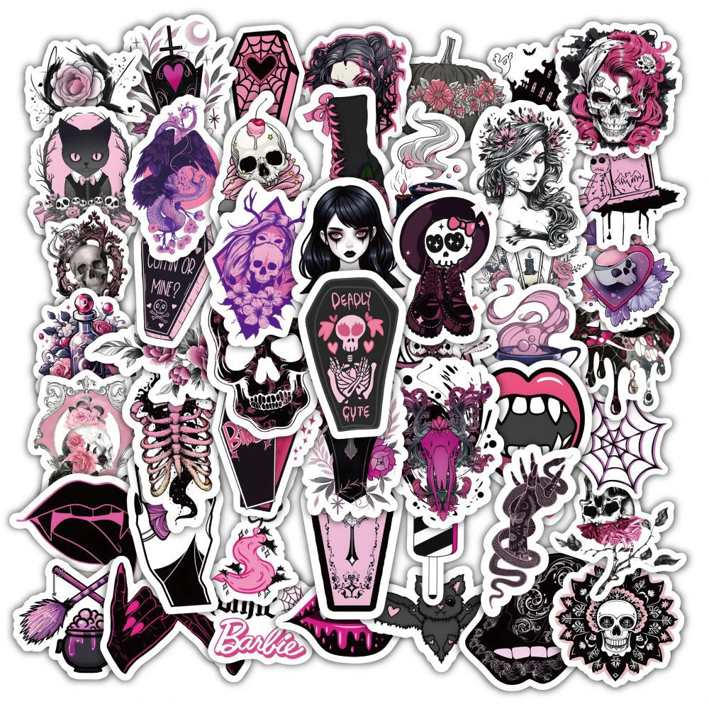 10/30/60/120pcs Cool Gothic Girl Stickers Decoration Cartoon Aesthetic Graffiti Sticker DIY Phone Case Suitcase Scrapbook Decals