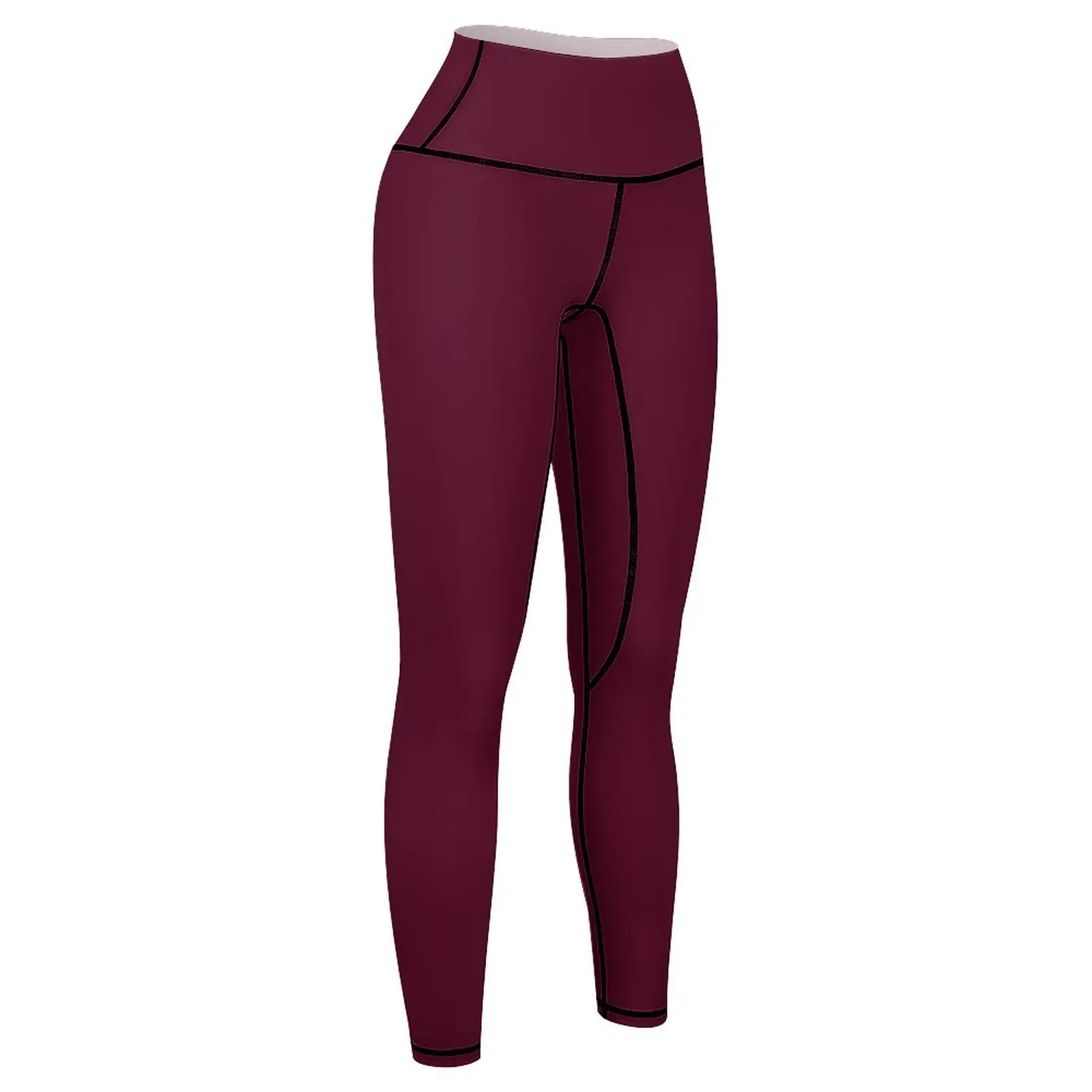 Burgundy solid. Leggings Women's fitness legging pants raises butt Womens Leggings