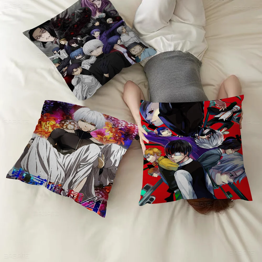 Japanese Anime T-tokyo G-Ghoul Pillowcase Toon Gift Cushion Cover Bedroom Home Sofa Chair Seat Decor Pillow Case