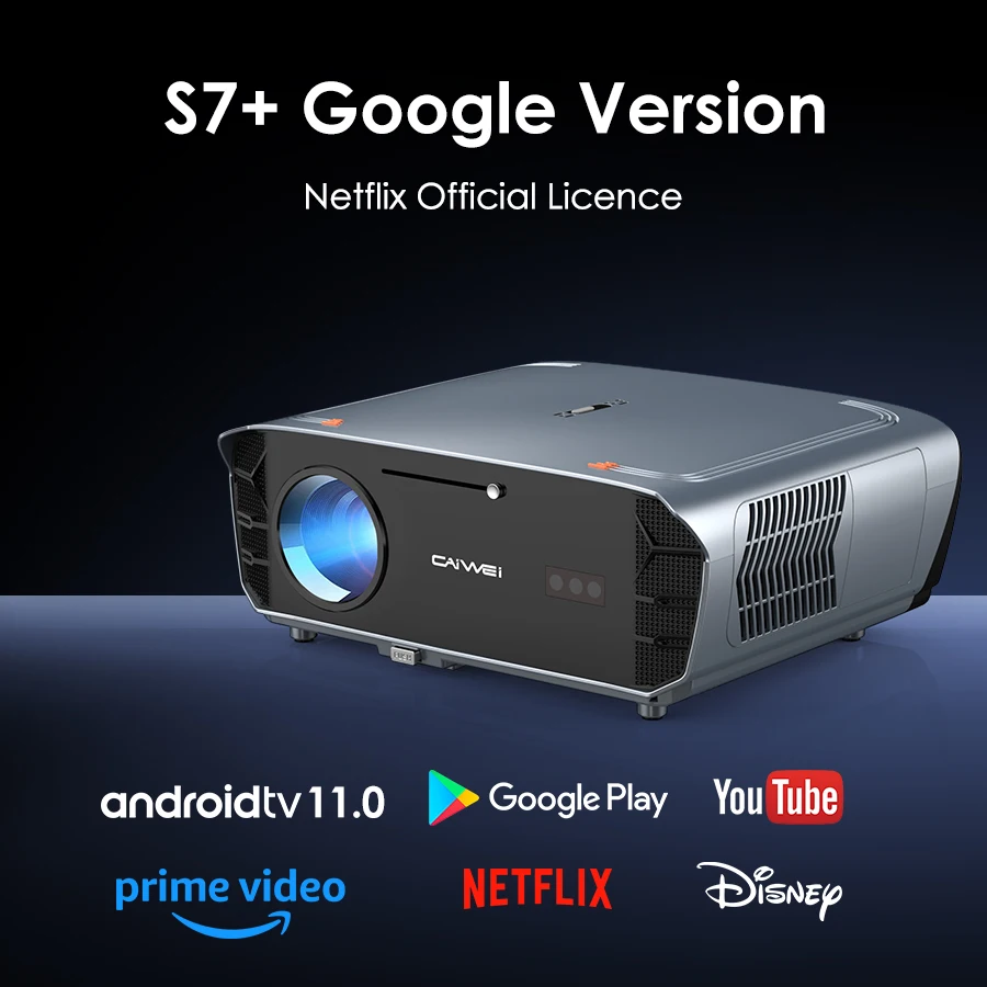 

4K UHD Google beamer Projector Netflix Official Licence Android 11 Projectors 5G WiFi Video Dolby Smart Home Theater 1480 ANSI