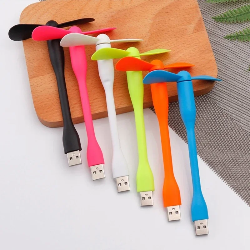 Mini USB Fan Flexible Bendable Cooling Fan for Power Bank Laptop PC AC Charger Portable Hand Fan Summer Gadget