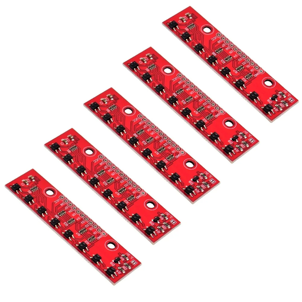 8-Channel Line Tracking Module for Robotics Navigation with Analog Output Signals and Obstacle Detection Capability