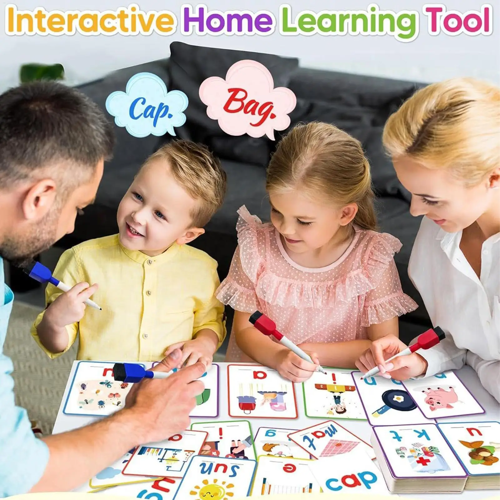 Spelling Games Sight Words Writing Tool Supplies Toy Flash Cards For Reading Kids Ages 3–6 Preschool Classroom Kindergarten