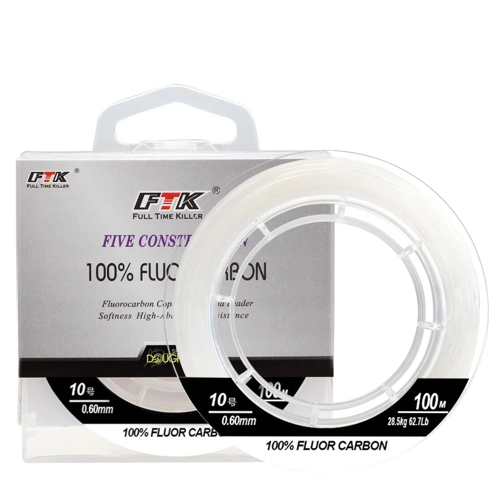 

100M 5.5lb-130.9lb100% Fishing Fluorocarbon Line Monofilament Leader Line Fluorocarbon Japan Fishing Line