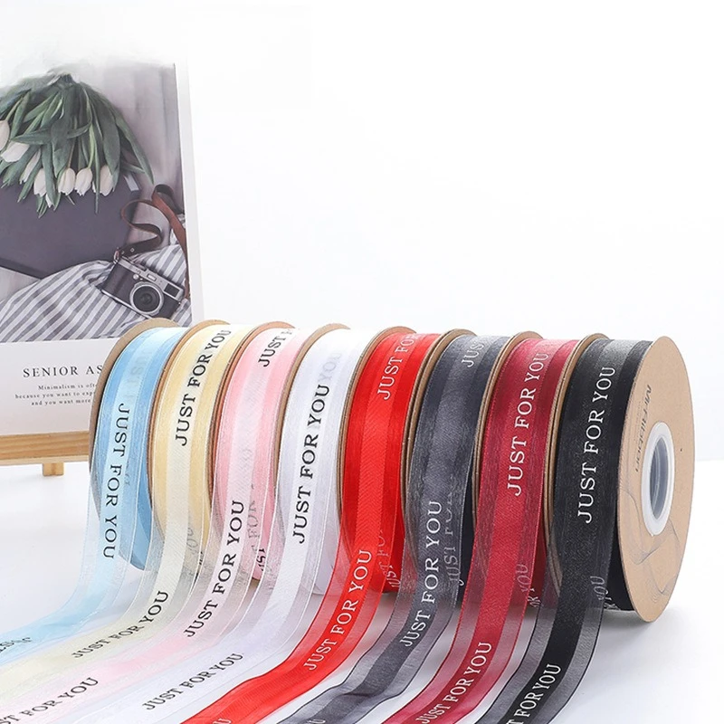 

2.5cm Practical Flower Packaging Popular Ribbon Best-selling Birthday Cake New Gift Ribbon Bow Ribbon English Ribbon