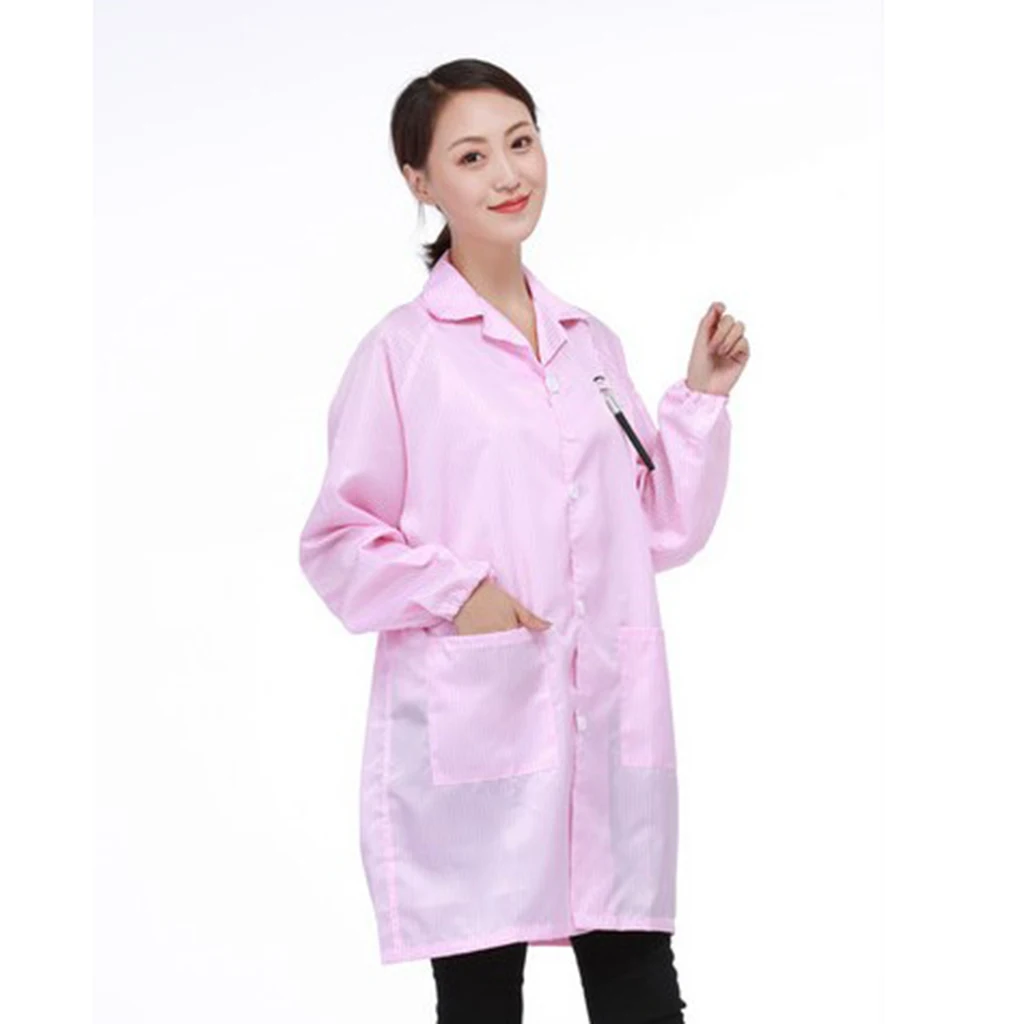 ESD Lab Jacket Anti Static Smock Dustproof Wear Resistant Protective Clothing in Color for Research Facility
