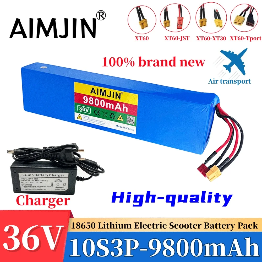 

36V 9800mAh Rechargeable Lithium 18650 10S3P Battery Pack 1000W Power Modified Bicycle Scooter Electric Vehicle with BMS+Charger