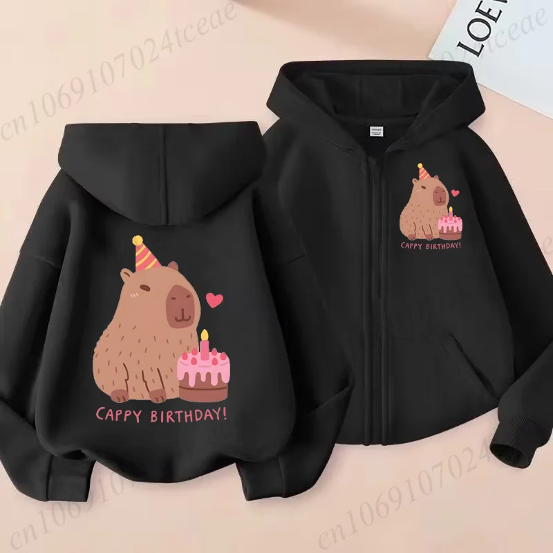 Zip Up Hoodie Kawaii Anime Just A Girl Who Love Capybara Women Hoodie Zipper Capibara Sweatshirt Manga Jacket Clothes Girl Boys