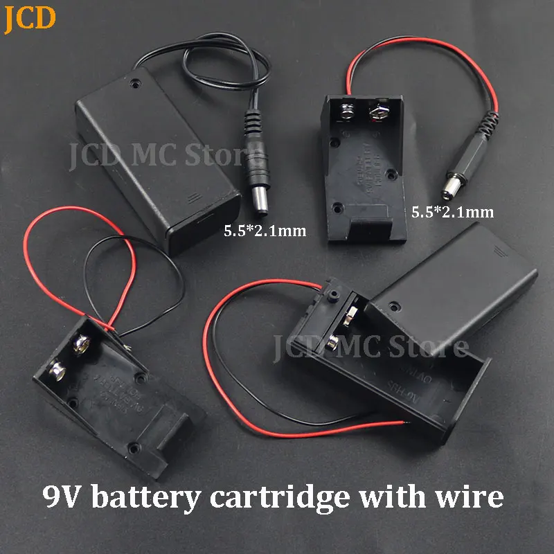 

1/3/5/10Pcs 9V Battery Holder 9V Battery Box With Cover And ON/OFF Switch With Cable And DC5.5*2.1 Male Head 9V DIY Battery Case