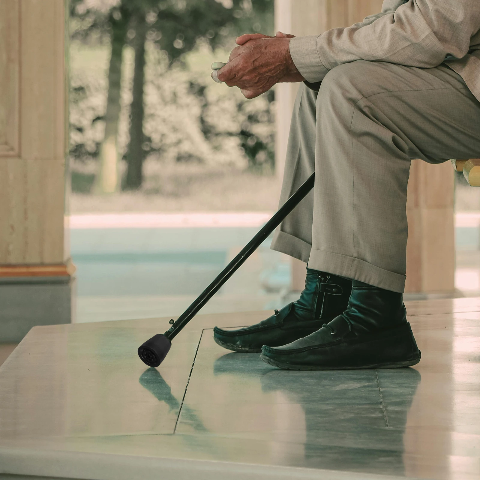 

Walker Foot Pads Rubber Leg Tips Crutches Cane Stability Floor Protectors Nonslip Design Easy Replacement Furniture Legs