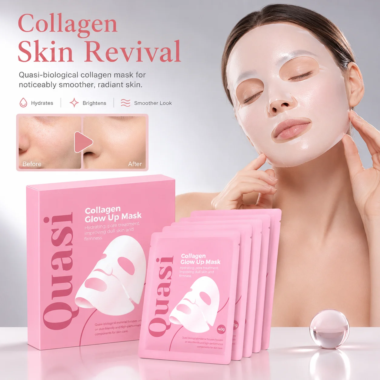 Bio Collagen Sleeping Mask Korean Overnight Facial Care Hydrating Firming Brightening Pore Refining Moisturizing Skincare