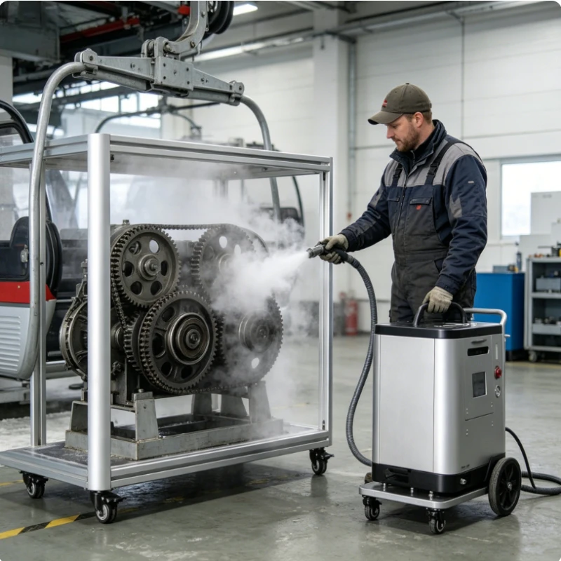 Dry Ice Blasting Machine Dry Ice Blaster For Vehicle Undercarriage Rust Dirt Clean And Tough Paint Coating Stripping