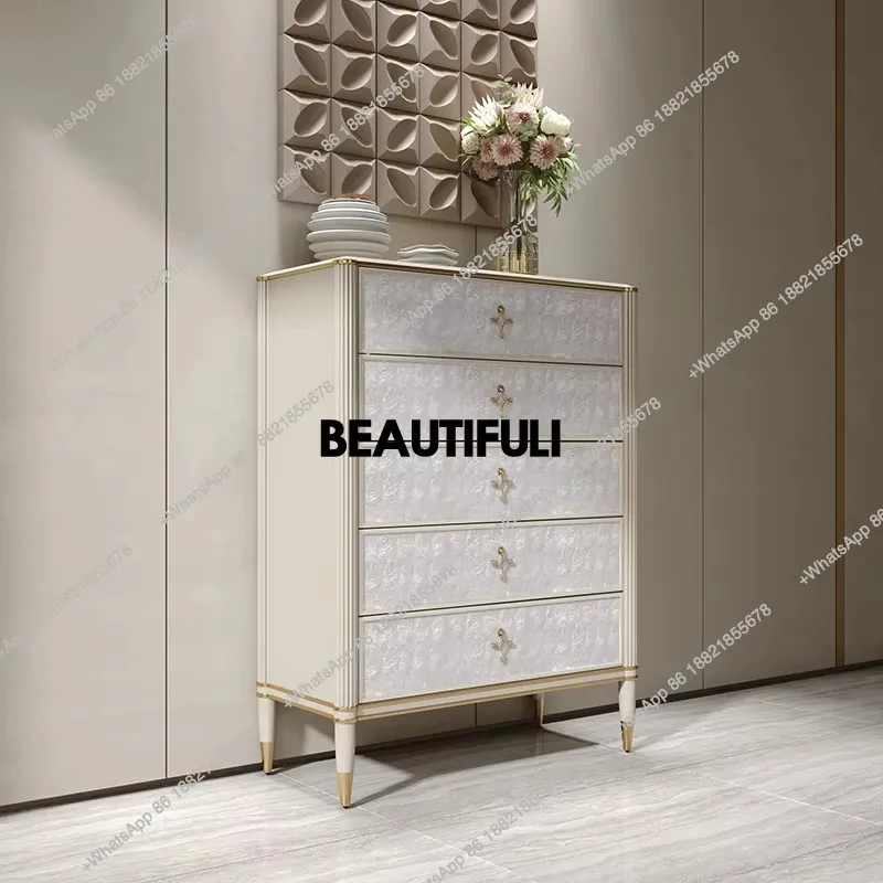 

RR American light luxury five-bucket living room high-end solid wood storage cabinet modern simple bedroom drawer