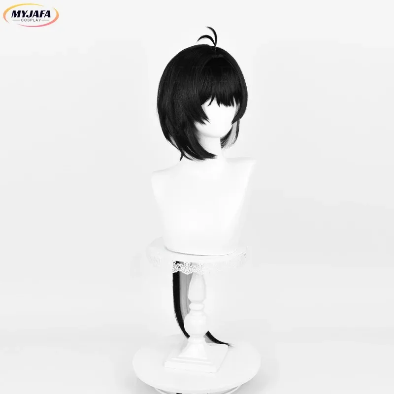 AAA 2025 女性ローバーコスプレゲームロングブラックホワイトユニセックス耐熱人工毛アニメパーティーウィッグ + ウィッグキャップ