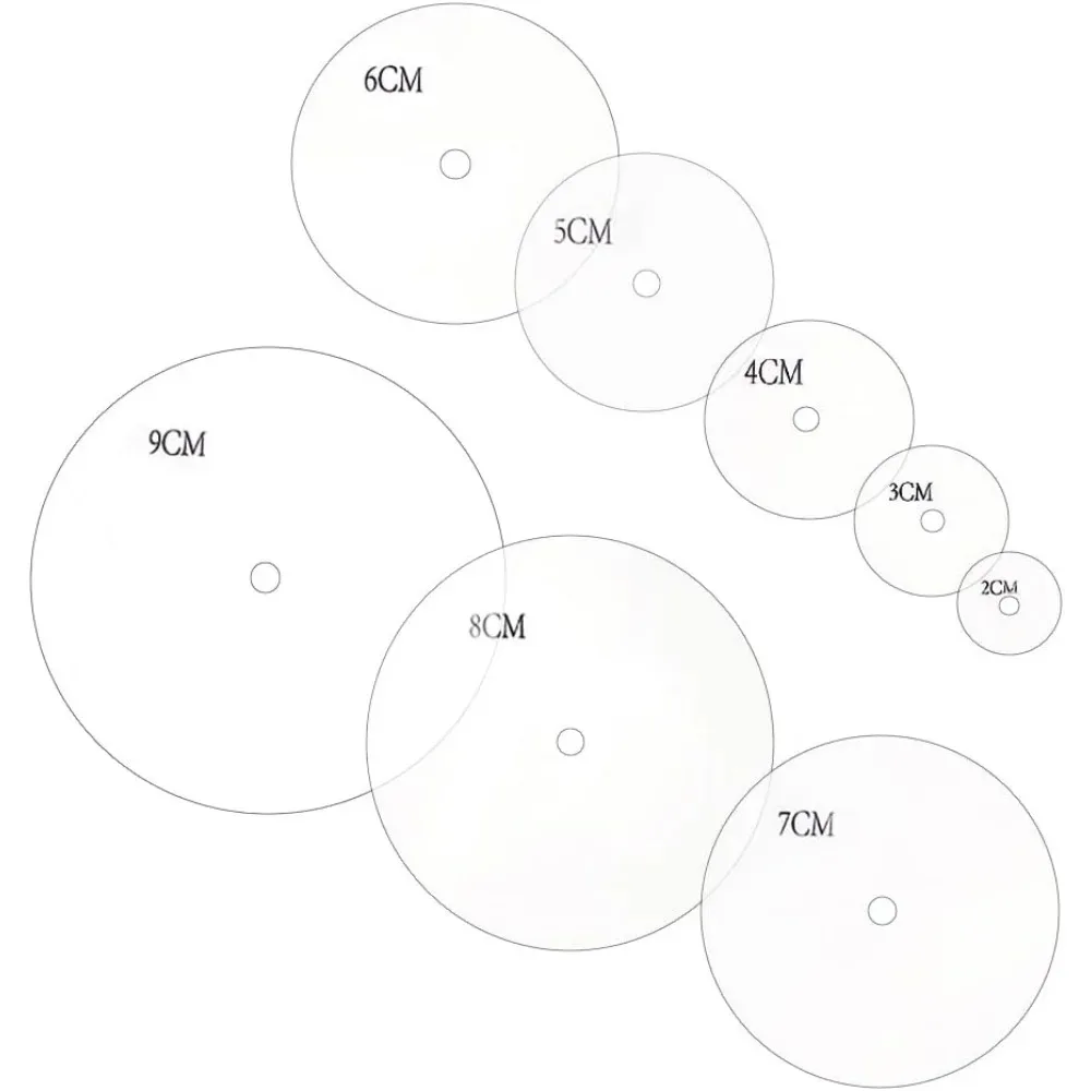 

8 шт., 8 размеров, плоские круглые трафареты для рисования, шаблон для рисования, прозрачный акрил для DIY, скрапбукинга, школьных проектов, поделок 2-9 см